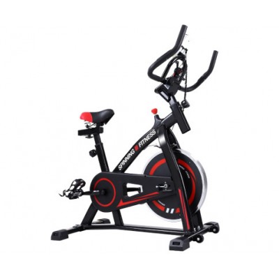 Spin Exercise Bike Flywheel Fitness Commercial Home Workout Gym Machine Bonus Phone Holder Black