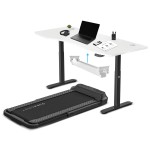 Lifespan V-Fold Treadmill with ErgoDesk Automatic White Standing Desk 1800mm + Cable Management Tray