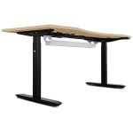 Lifespan V-Fold Treadmill with ErgoDesk Automatic Oak Standing Desk 1500mm + Cable Management Tray