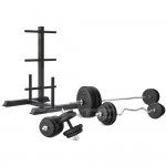 Lifespan CORTEX 90kg EnduraShell Barbell Weight Set with Weight Tree Lifespan CORTEX 90kg EnduraShell Barbell Weight Set with Weight Tree