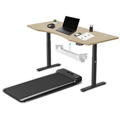 Lifespan WalkingPad M2 Treadmill with ErgoDesk Automatic Oak Standing Desk 1800mm + Cable Management Tray