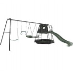 Lifespan Pallas Play Tower with Metal Swing Set (Green Slide)