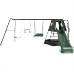 Lifespan Pallas Play Tower with Metal Swing Set (Green Slide)